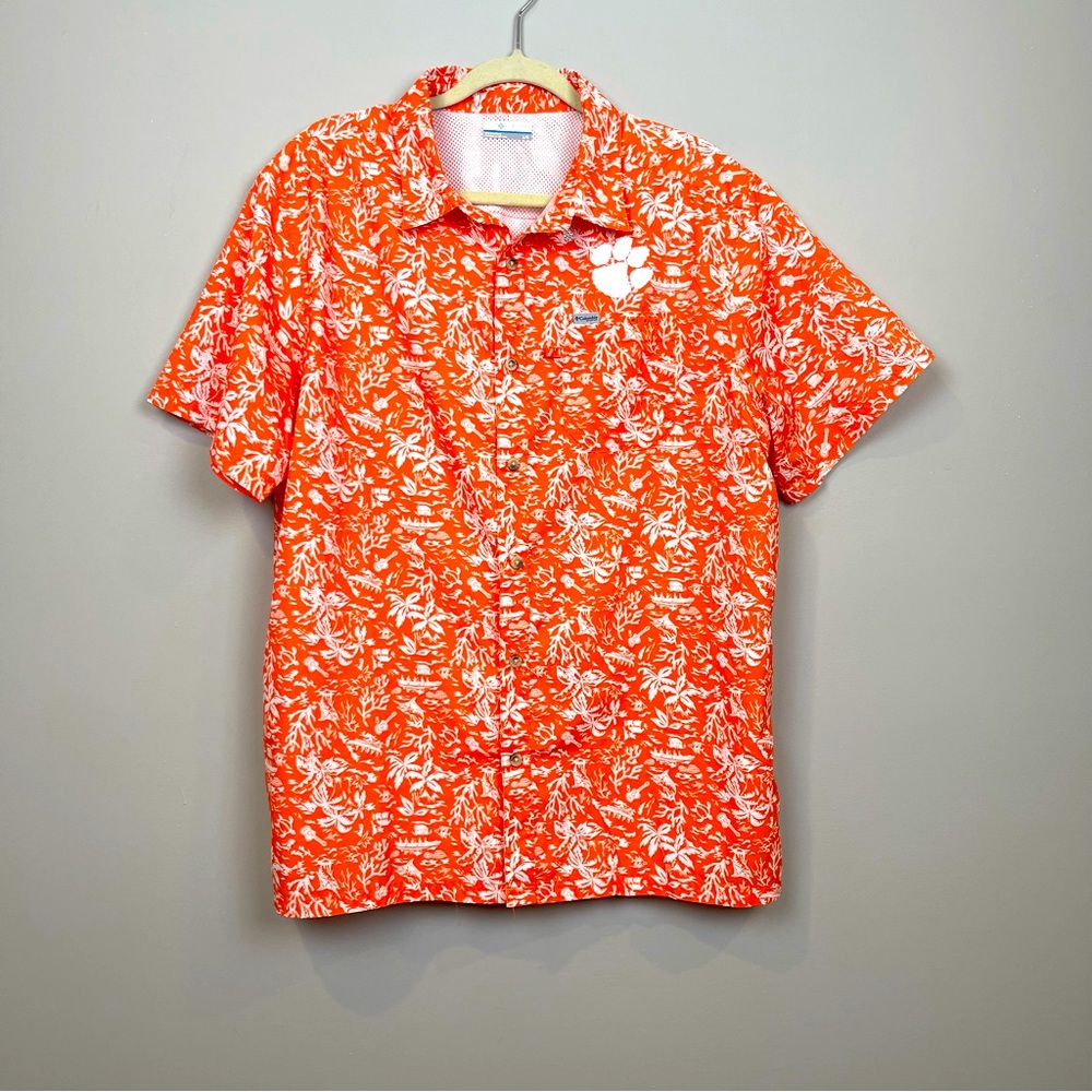 Columbia PFG Men’s Collegiate Clemson Tigers Short Sleeve Shirt SZ L